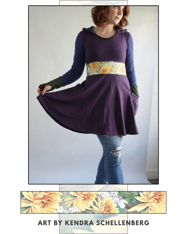Sleeved Spirit With a Hood—Crysanthemum By Kendra. Size M