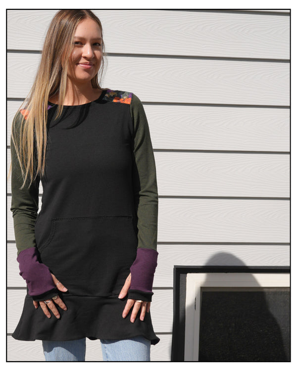 The Sleeved Long Top With Frill