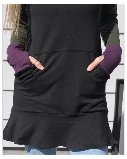 The Sleeved Long Top With Frill