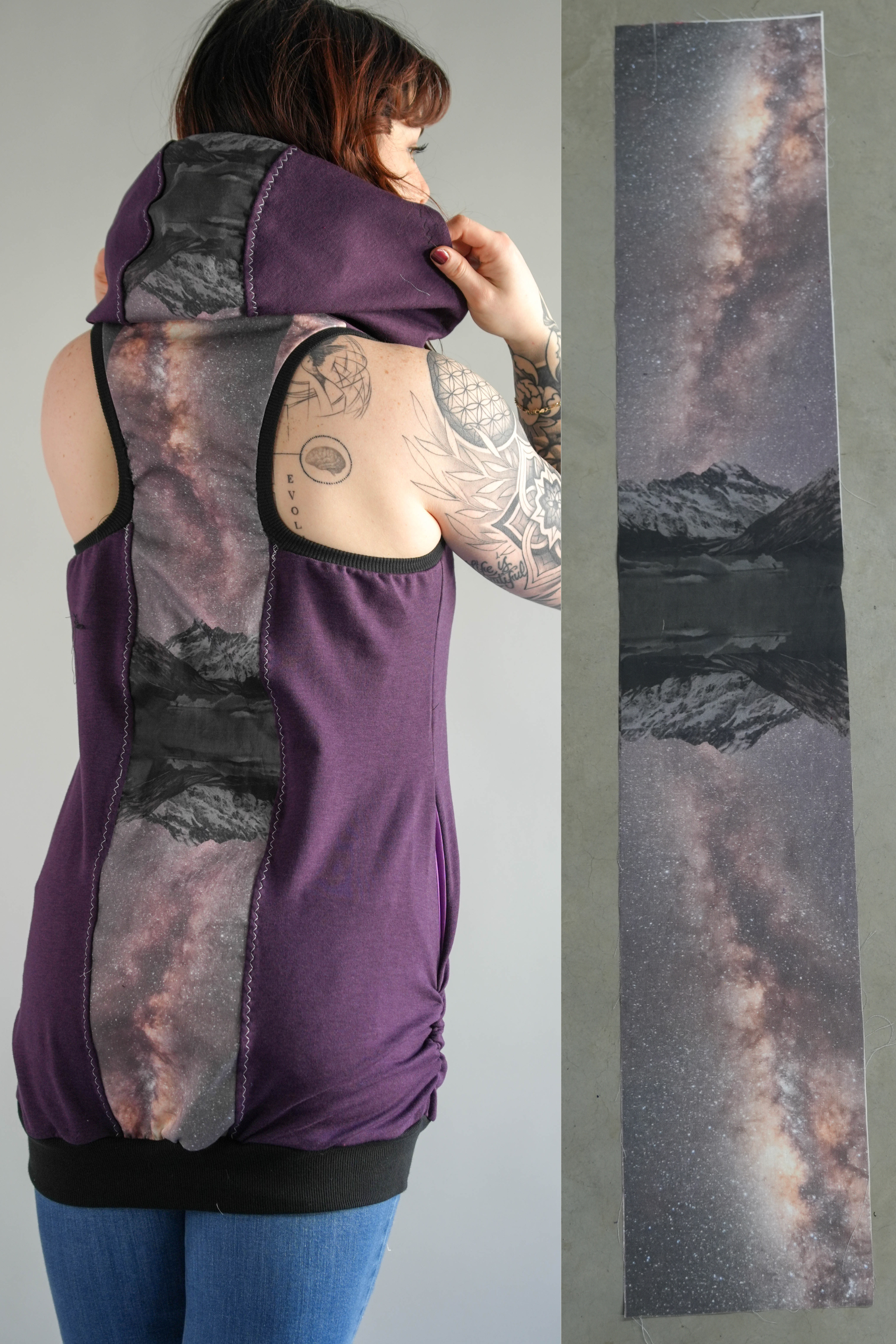 TANK VIAVANDA ベージュ HOODED TOP DISTORTION